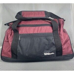 Wilson Travel Gym Bag Red Black Zipper Shoulder Crossbody Bag